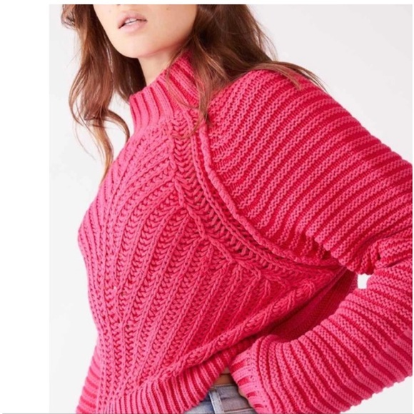 Free People Sweetheart Sweater Candy Blossom Pink Balloon Sleeve Small - Picture 1 of 9